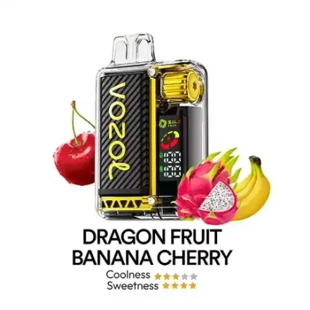Vozol Vista 20000 puffs  (5% nicotine) Dragon Fruit, Banana, and Cherry Delight