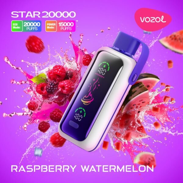 Vozol Star 20K Puffs  (5% nicotine) Raspberry Watermelon