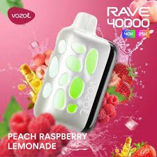 vozol rave 40000 puffs 5% peach raspberry lemonade